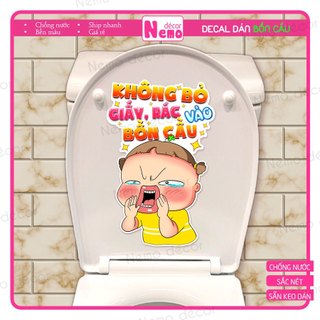 Miếng Dán Decal Trang Trí Bồn Cầu Toilet Quỳnh Aka Chống Nước Trang Trí Nhà Tắm, Nhà Vệ Sinh Không Phai Màu.