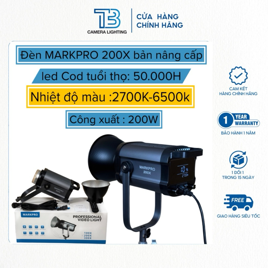 Đèn Chiếu Sáng Chuyên Dụng MARKPRO 200x Studio Công Suất 200w | Shopee ...
