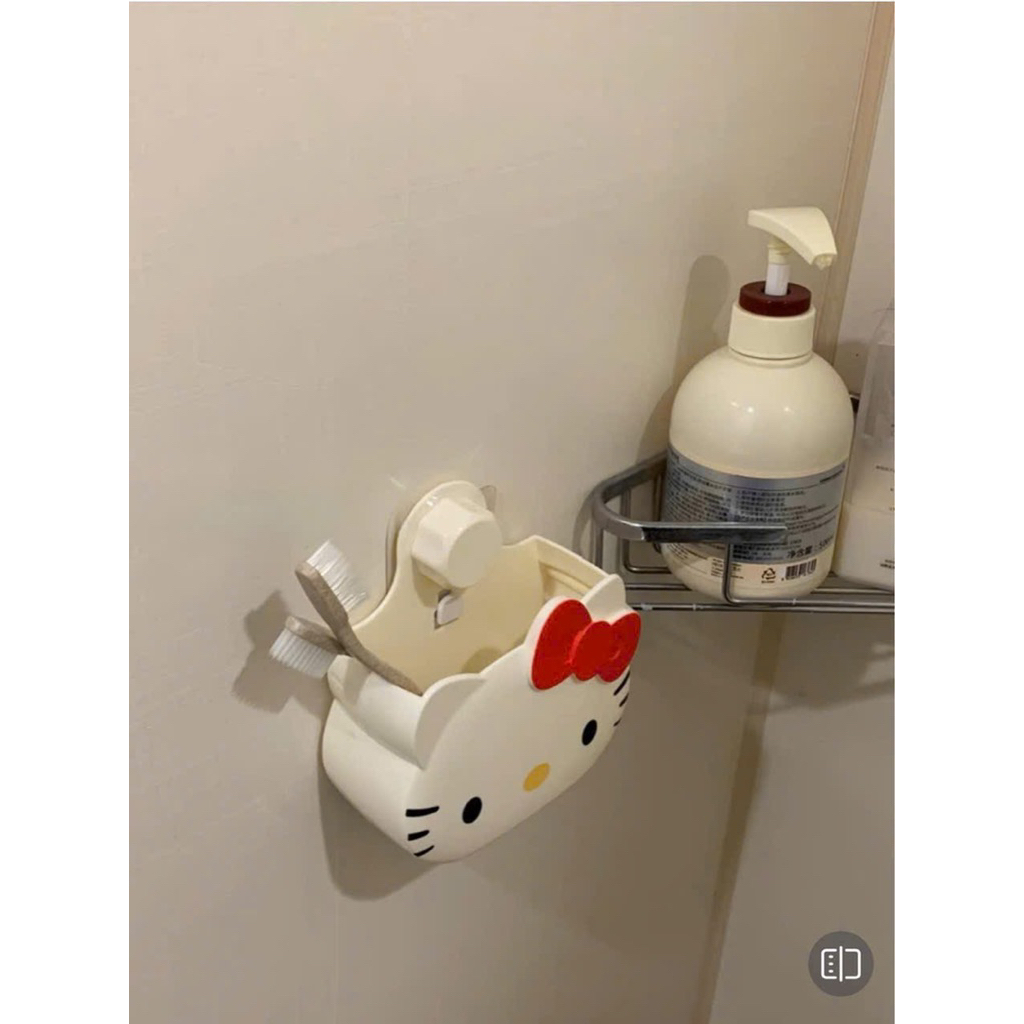 Hộp đựng bàn chải đánh răng Hello Kitty ,Dụng Cụ Sắp Xếp Tường Phòng Tắm Đa Năng Để Bảo Quản Thoát Nước