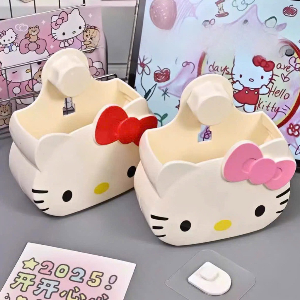 Hộp đựng bàn chải đánh răng Hello Kitty ,Dụng Cụ Sắp Xếp Tường Phòng Tắm Đa Năng Để Bảo Quản Thoát Nước