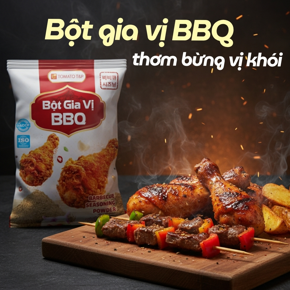 Bột BBQ Gói 100g Tomato T&P – Bột BBQ Vị Nướng Thơm Khói, Lắc Khoai Tây, Bắp Rang, Snack - BBQ72