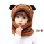 Mũ lông gấu panda cho bé kèm khăn cổ . Khăn mũ Lông cừu cho trẻ em hoạt hình gấu ấm áp, mũ gấu trúc mùa đông 🥶