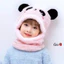 Mũ lông gấu panda cho bé kèm khăn cổ . Khăn mũ Lông cừu cho trẻ em hoạt hình gấu ấm áp, mũ gấu trúc mùa đông 🥶