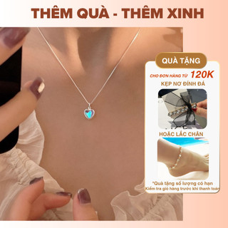 [🔥XƯỞNG SALE 11K 🔥] VÒNG CỔ DÂY CHUYỀN BẠC MẶT TRÁI TIM XANH ĐỔI MÀU LẤP LÁNH CHO NỮ N101