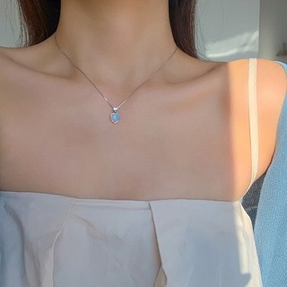 [🔥XƯỞNG SALE 11K 🔥] VÒNG CỔ DÂY CHUYỀN BẠC MẶT TRÁI TIM XANH ĐỔI MÀU LẤP LÁNH CHO NỮ N101