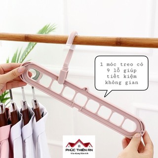 Combo 3 Móc treo quần áo đa năng - 9 lỗ, xoay 360 độ - tiết kiệm không gian