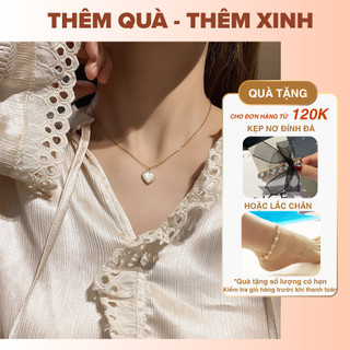 [🔥XƯỞNG SALE 9K 🔥] Dây Chuyền Nữ  Mặt Trái Tim Đính Đá Pha Lê Tiểu Thư Sang Trọng N225