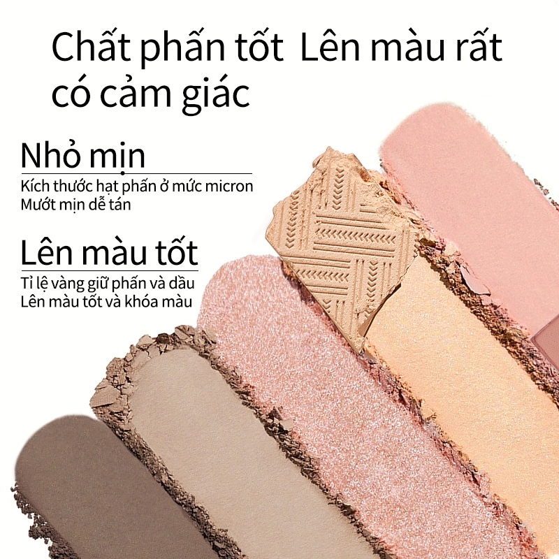 Bảng phấn mắt 5 màu Mooekiss Tone màu đất Lì Thiết kế từ tính Dành cho người mới bắt đầu 5-color 8.5g [m] | BigBuy360 - bigbuy360.vn