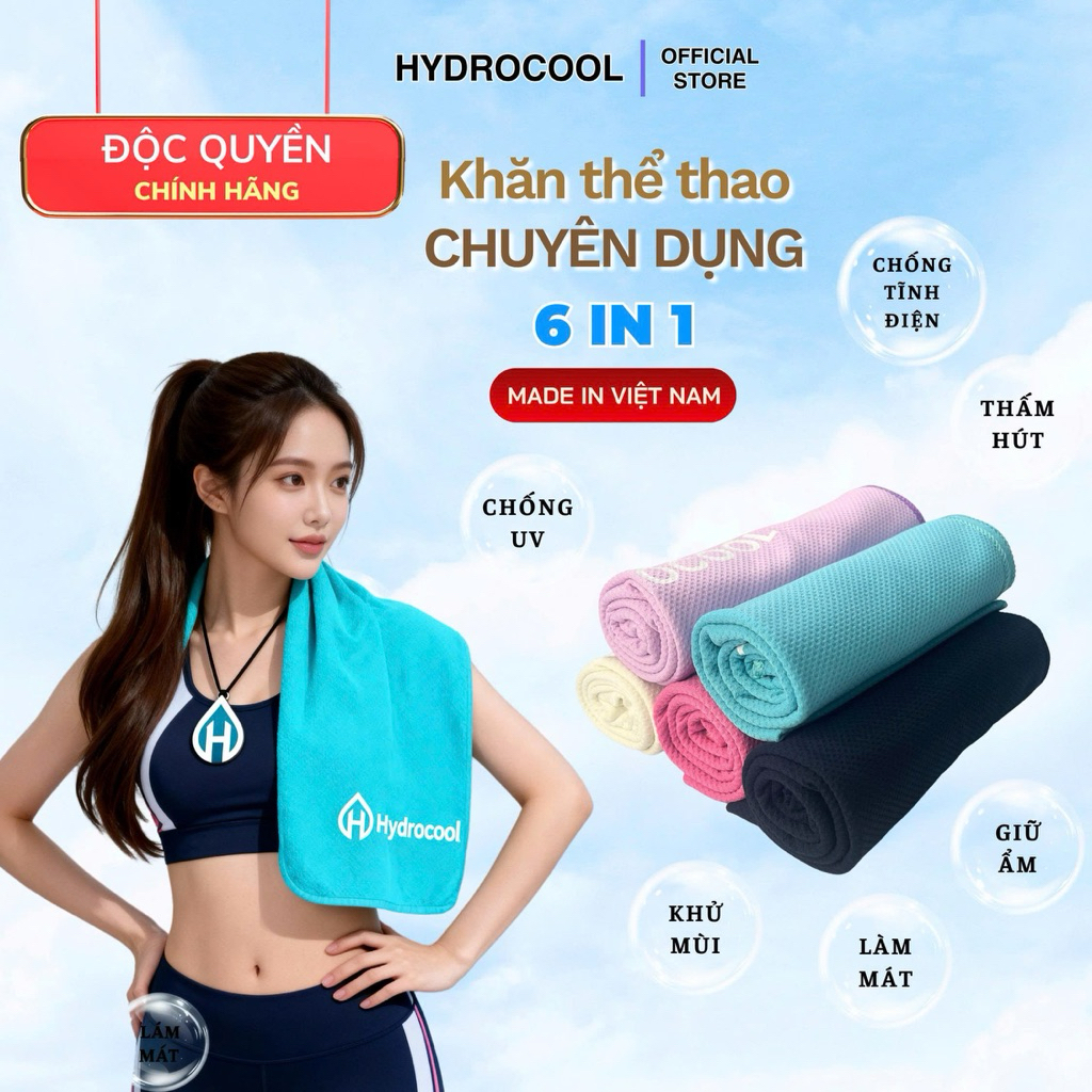 Khăn Thể Thao Hydrocool - Công Nghệ 2 Mặt Đặc Biệt - Chức Năng 6 In 1 ...