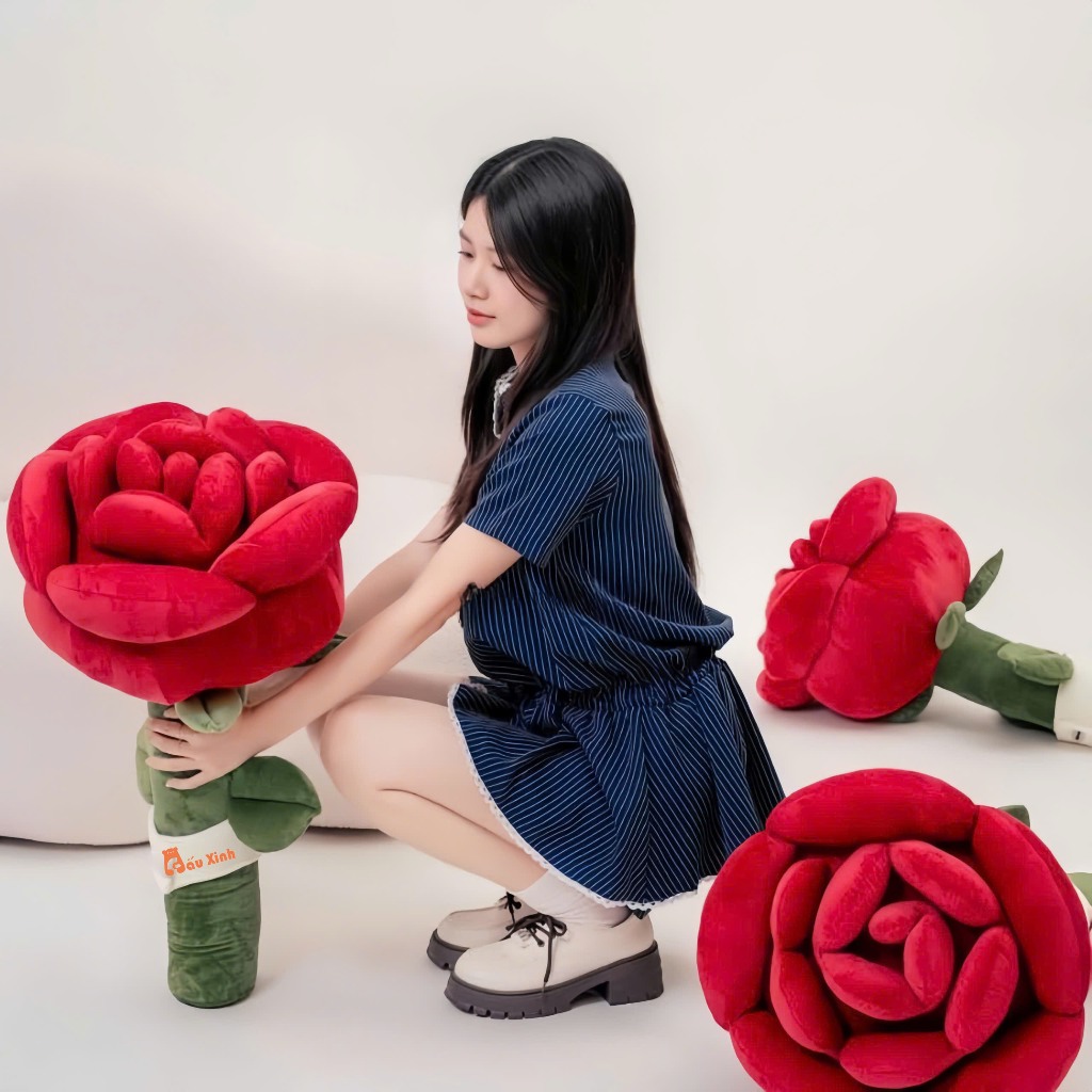 Gấu Bông Hoa Hồng Đỏ - Quà Tặng Lãng Mạn Cho Bạn Gái Dịp Sinh Nhật Valentine Giáng Sinh G175