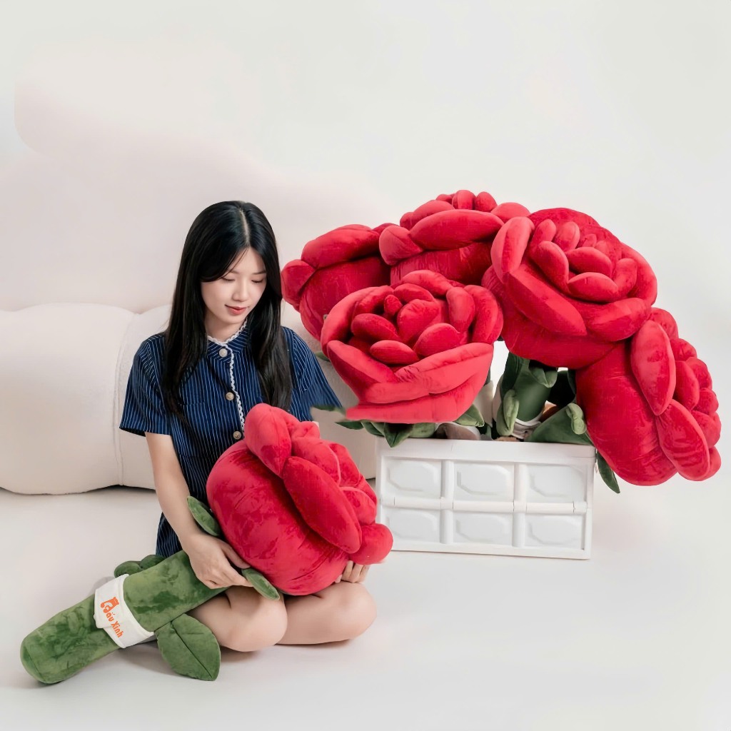 Gấu Bông Hoa Hồng Đỏ - Quà Tặng Lãng Mạn Cho Bạn Gái Dịp Sinh Nhật Valentine Giáng Sinh G175