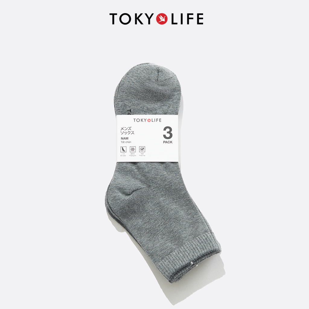 [Pack 3 Đôi] Tất Chân Nam Cổ Trung Thời Trang 40004114 - TOKYOLIFE