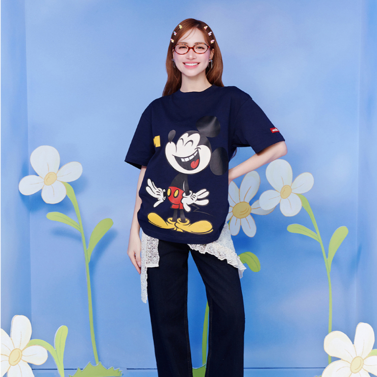 Áo Thun Oversize ECOCHIC MICKEY SPLASH Chính Hãng Bản Quyền Disney MICKEY COLLECTION TS006