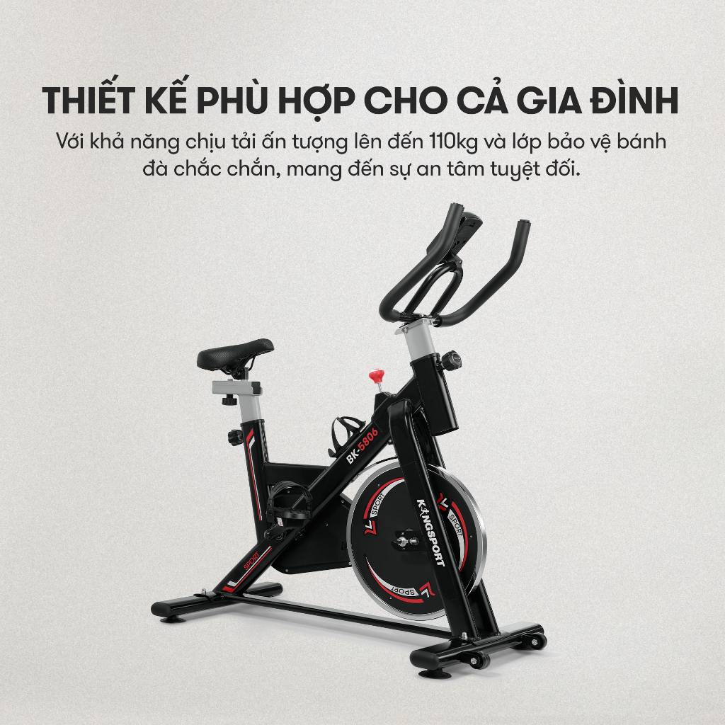 [KOL] Xe đạp tập KINGSPORT BK-5806 bánh đà 6kg khả năng kháng lực cao, đồng hồ thông minh