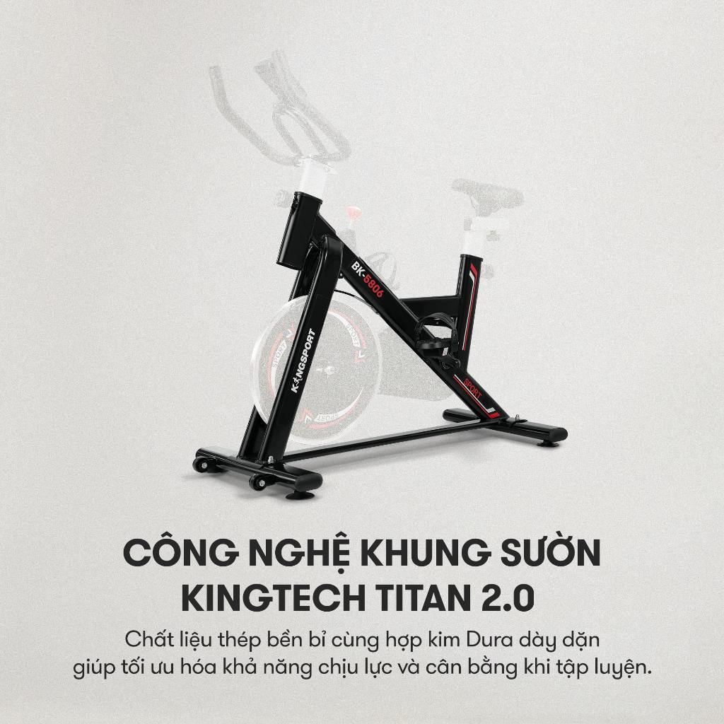 [KOL] Xe đạp tập KINGSPORT BK-5806 bánh đà 6kg khả năng kháng lực cao, đồng hồ thông minh