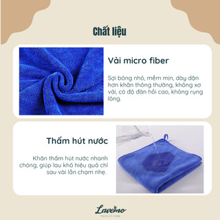 Khăn Lau Đa Năng Microfiber LAVEMO 30x30cm Mềm Mịn Thấm Hút Tốt Dùng Lau Bếp, Lau Bàn, Ô Tô KDN