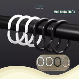 10 Móc Treo Rèm Cửa Vải, Màn Cửa Móc Treo Chữ C LAVEMO Bằng Nhựa Tiện Lợi Dễ Sử Dụng MT02