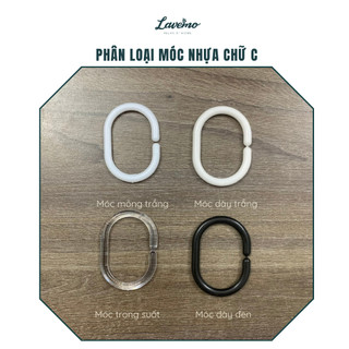 10 Móc Treo Rèm Cửa Vải, Màn Cửa Móc Treo Chữ C LAVEMO Bằng Nhựa Tiện Lợi Dễ Sử Dụng MT02