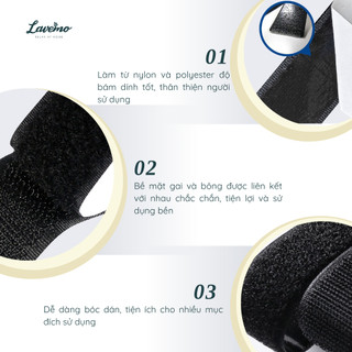Băng Dính Gai Velcro Dán Xé Có Keo Nhám Bông Gai Bán Theo Mét Dài Loại 3cm Màu Đen BDD
