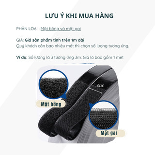 Băng Dính Gai Velcro Dán Xé Có Keo Nhám Bông Gai Bán Theo Mét Dài Loại 3cm Màu Đen BDD