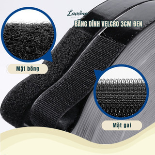 Băng Dính Gai Velcro Dán Xé Có Keo Nhám Bông Gai Bán Theo Mét Dài Loại 3cm Màu Đen BDD