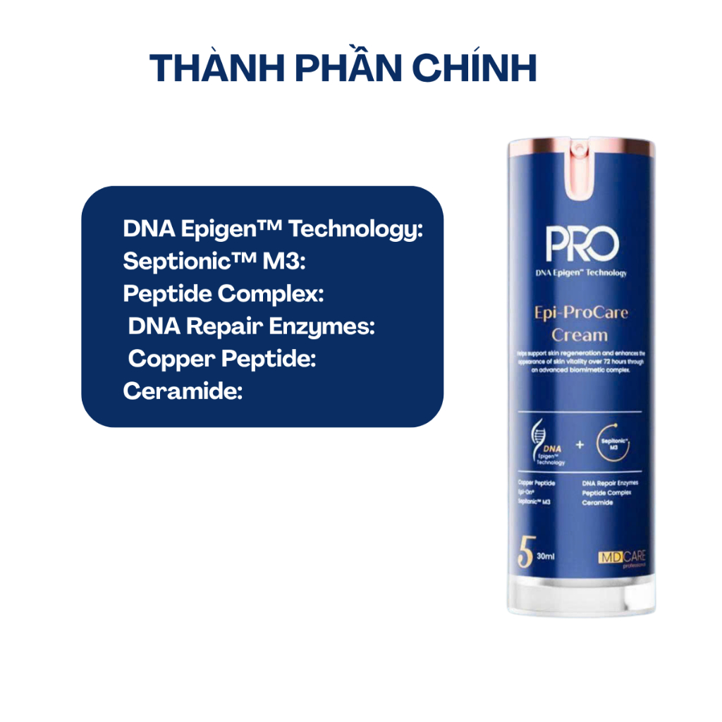 [HÀNG CTY] Kem dưỡng MD Care Epi-Procare Cream 30ml Dưỡng Ấm, Phục Hồi, Giảm Nếp Nhăn