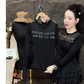 Áo Cổ tròn lưới đá dáng basic Thời trang Mix đồ siêu đẹp