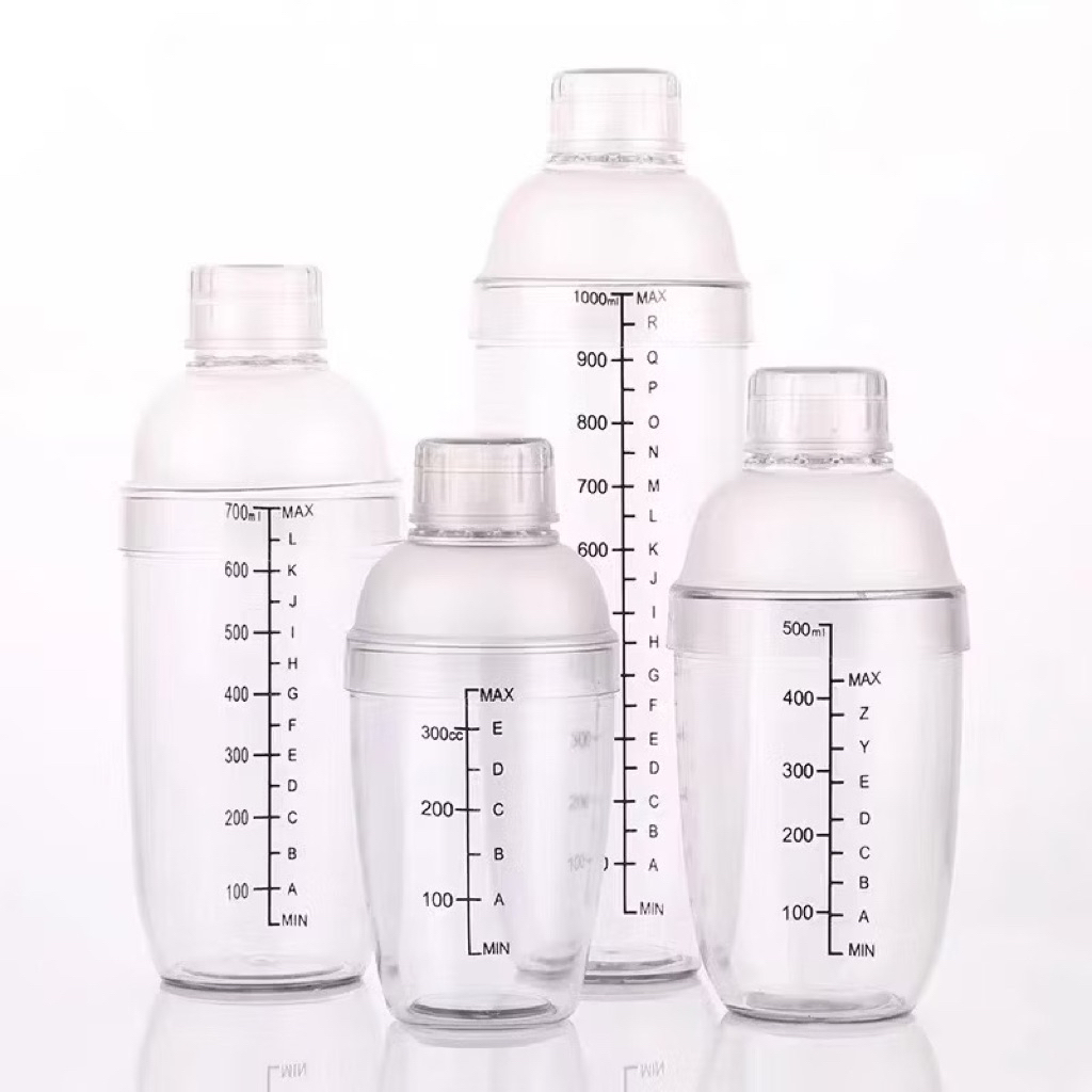 SALLE - GIẢM GIÁ 40% Bình lắc Shaker pha chế nhựa chia vạch đen 350ml - 530ml - 700ml