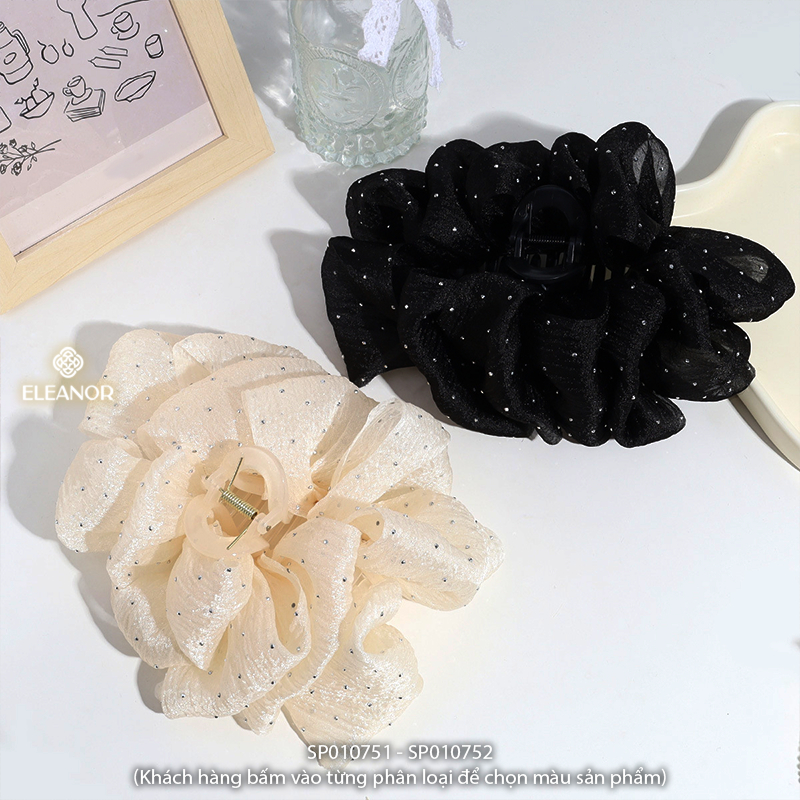 Kẹp tóc nữ Eleanor Accessories kẹp càng cua to phồng ánh nhũ lấp lánh phụ kiện tóc 10751