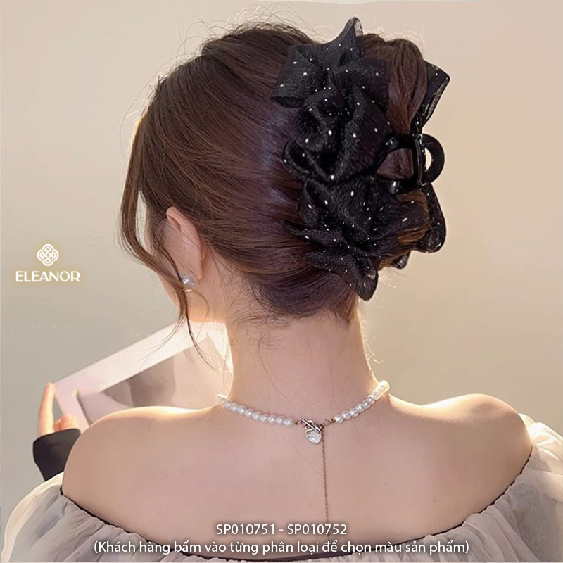 Kẹp tóc nữ Eleanor Accessories kẹp càng cua to phồng ánh nhũ lấp lánh phụ kiện tóc 10751