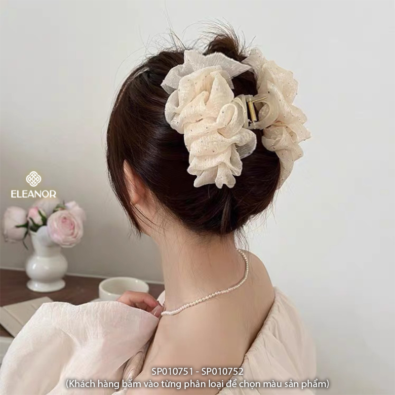 Kẹp tóc nữ Eleanor Accessories kẹp càng cua to phồng ánh nhũ lấp lánh phụ kiện tóc 10751