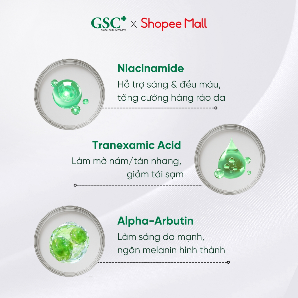 Tế Bào Gốc Dưỡng Trắng Da Mặt GSC Hàn Quốc GV Whitening Ampoule TR 8ml –Tế Bào Gốc Làm Sáng Da, Mờ Nám - GC086A