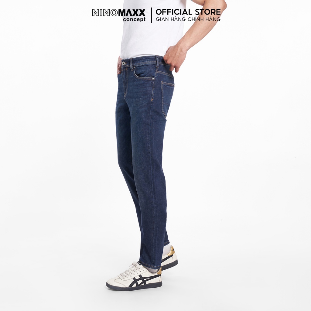 Quần Jean Nam Ninomaxx Form Straight Xanh Dương FLEXFORM DENIM Co Dãn Linh Hoạt Siêu Mát Thoáng Khí 2508001