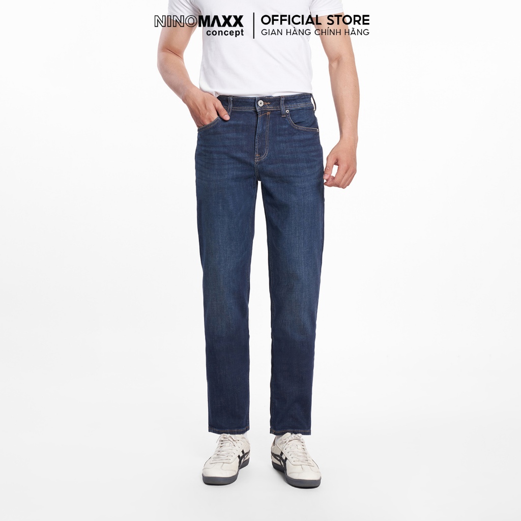 Quần Jean Nam Ninomaxx Form Straight Xanh Dương FLEXFORM DENIM Co Dãn Linh Hoạt Siêu Mát Thoáng Khí 2508001