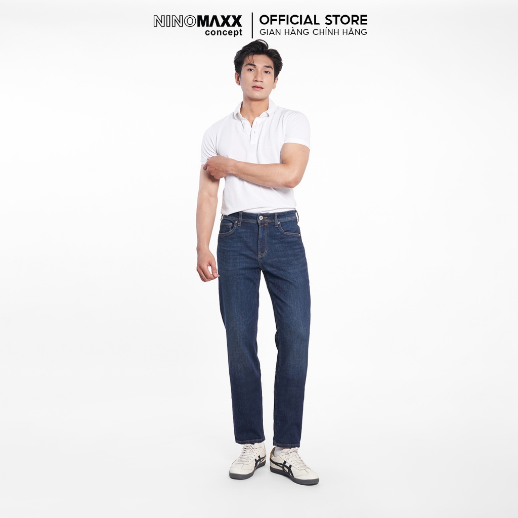 Quần Jean Nam Ninomaxx Form Straight Xanh Dương FLEXFORM DENIM Co Dãn Linh Hoạt Siêu Mát Thoáng Khí 2508001