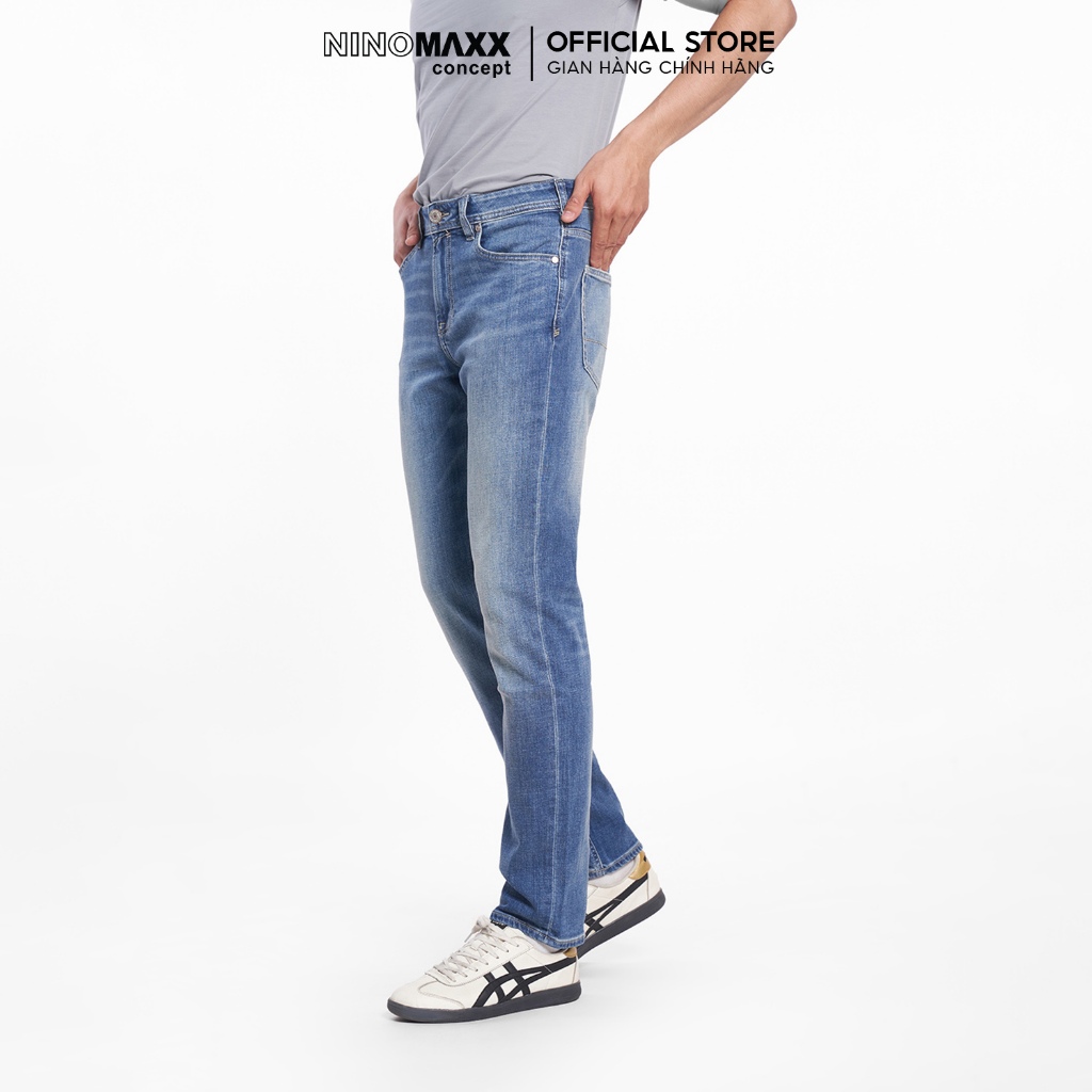Quần Jean Nam Ninomaxx Form Tapered Xanh Dương FLEXFORM DENIM Co Dãn Linh Hoạt Siêu Mát Thoáng Khí 2508003