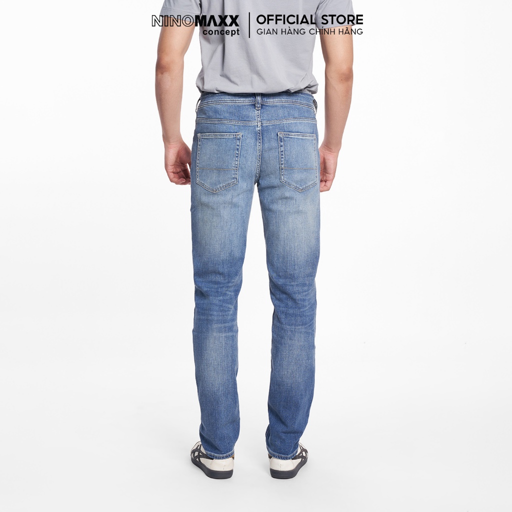 Quần Jean Nam Ninomaxx Form Tapered Xanh Dương FLEXFORM DENIM Co Dãn Linh Hoạt Siêu Mát Thoáng Khí 2508003