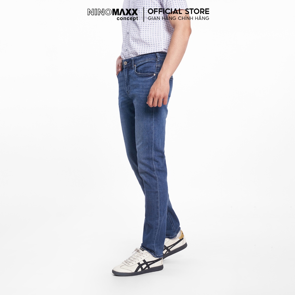 Quần Jean Nam Ninomaxx Form Tapered Xanh Dương FLEXFORM DENIM Co Dãn Linh Hoạt Siêu Mát Thoáng Khí 2508002