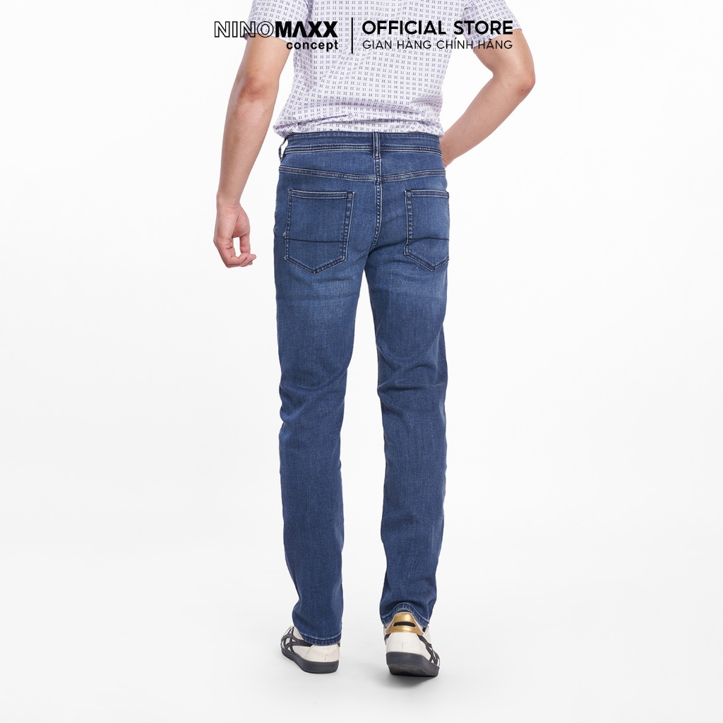 Quần Jean Nam Ninomaxx Form Tapered Xanh Dương FLEXFORM DENIM Co Dãn Linh Hoạt Siêu Mát Thoáng Khí 2508002