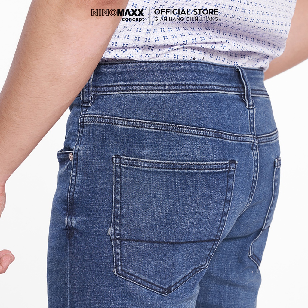 Quần Jean Nam Ninomaxx Form Tapered Xanh Dương FLEXFORM DENIM Co Dãn Linh Hoạt Siêu Mát Thoáng Khí 2508002