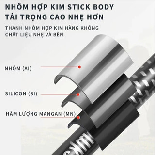 Gậy Leo Núi Trekking Gấp Khúc B65 Cao Cấp – Gậy Phượt Dã Ngoại Siêu Nhẹ Cho Nam Nữ