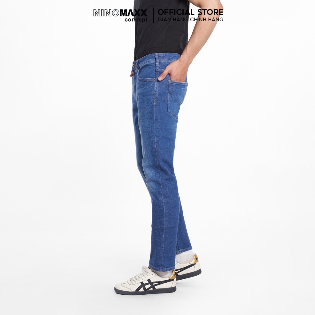 Quần Jean Nam Ninomaxx Form Tapered Xanh Dương RAWCORE DENIM Chất Vải Cứng Dày Độ Bền Cao Co Dãn Nhẹ 2508005