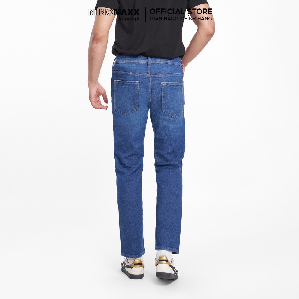 Quần Jean Nam Ninomaxx Form Tapered Xanh Dương RAWCORE DENIM Chất Vải Cứng Dày Độ Bền Cao Co Dãn Nhẹ 2508005