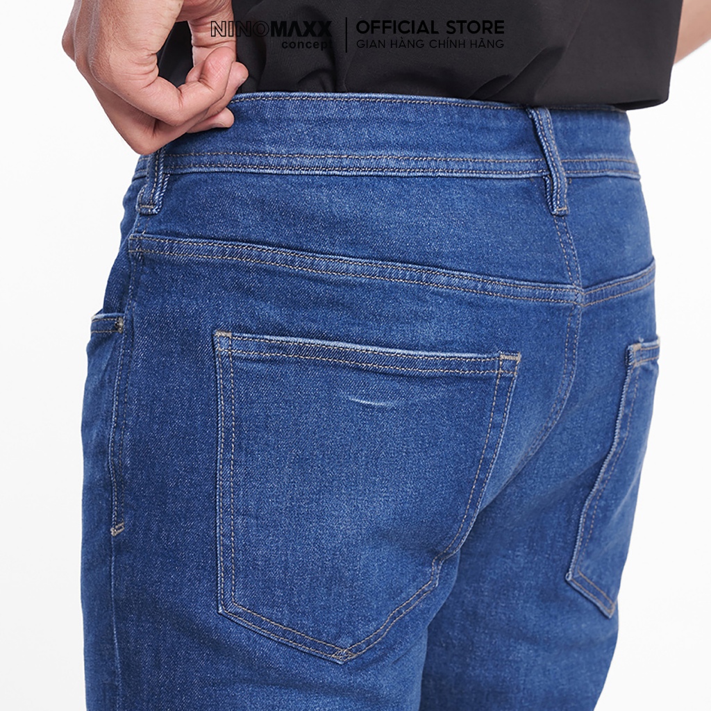 Quần Jean Nam Ninomaxx Form Tapered Xanh Dương RAWCORE DENIM Chất Vải Cứng Dày Độ Bền Cao Co Dãn Nhẹ 2508005