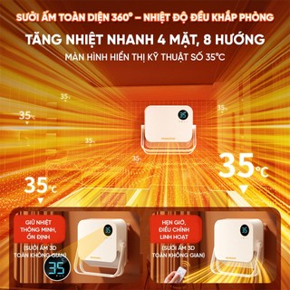 Quạt sưởi gốm YAMAZAKi VJC 2000W an toàn, thông minh, dùng tiện lợi 4 mùa với 3 chế độ nóng lạnh