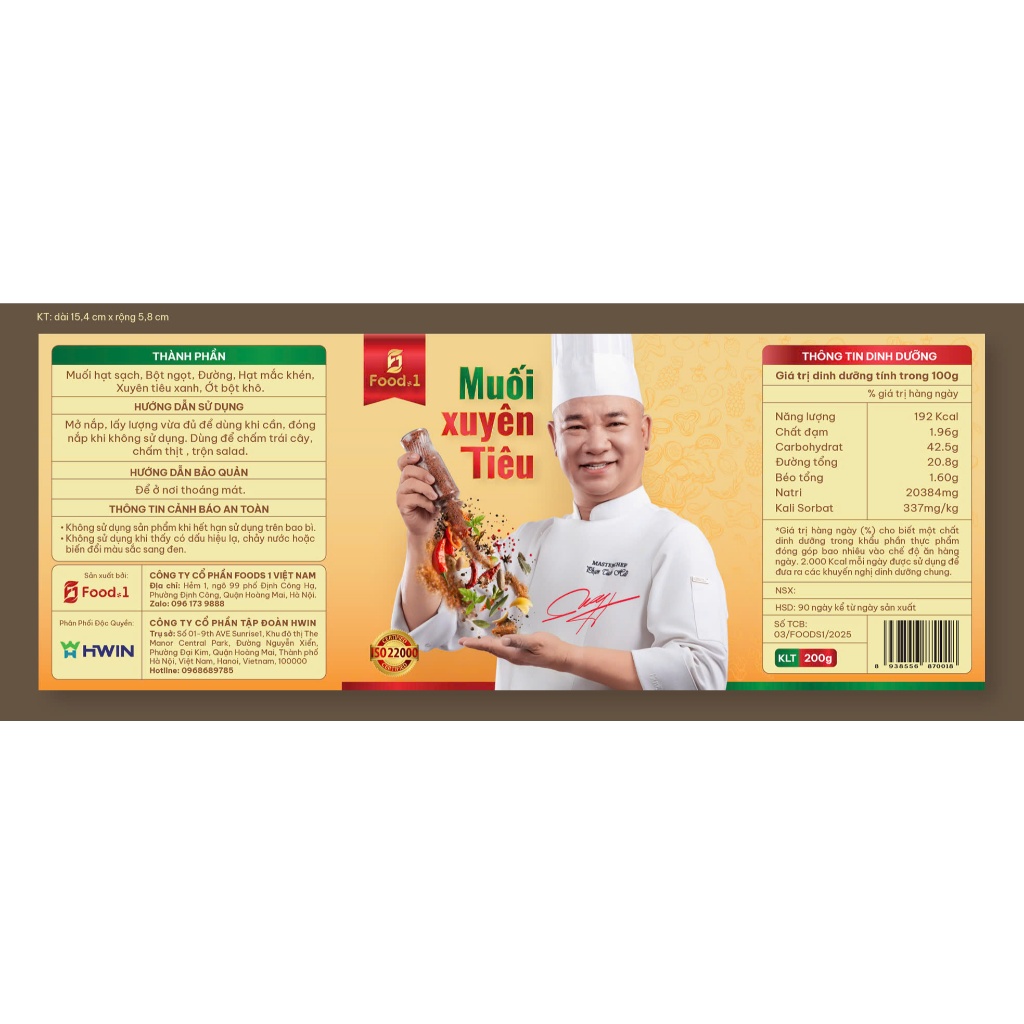 MUỐI XUYÊN TIÊU – Masterchef Phạm Tuấn Hải | Lọ 100gr