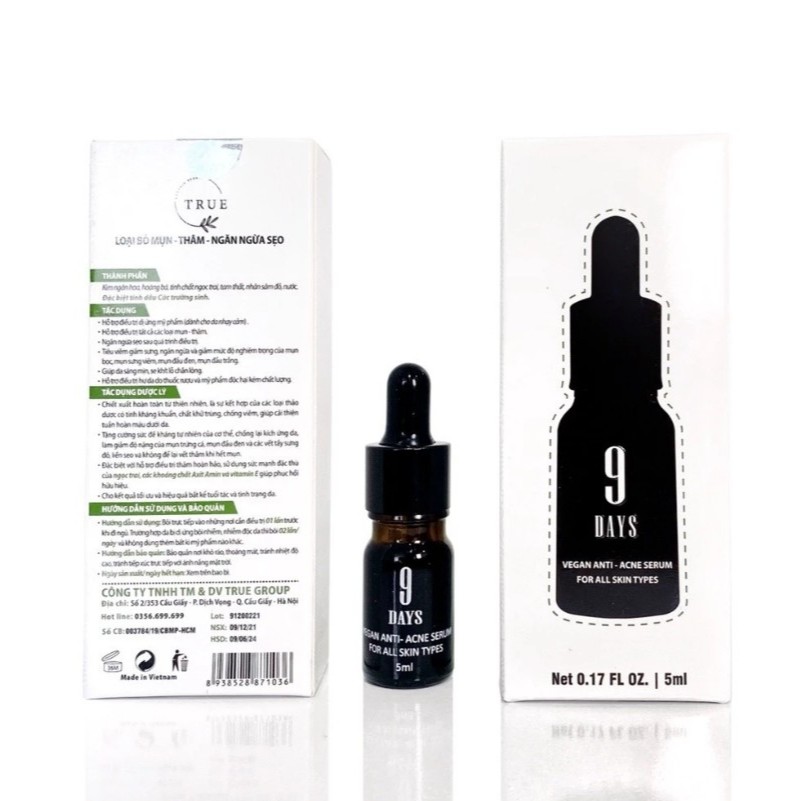 Serum 9DAYS SKIN ngăn ngừa mụn và thâm , se khít lỗ chân lông giúp da sáng mịn