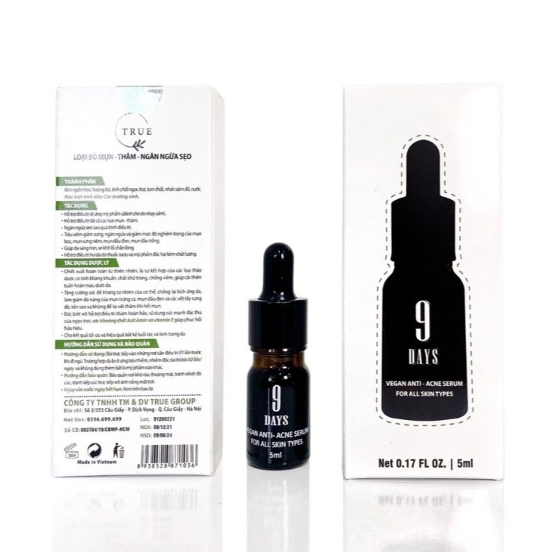 Serum 9DAYS SKIN ngăn ngừa mụn và thâm , se khít lỗ chân lông giúp da sáng mịn