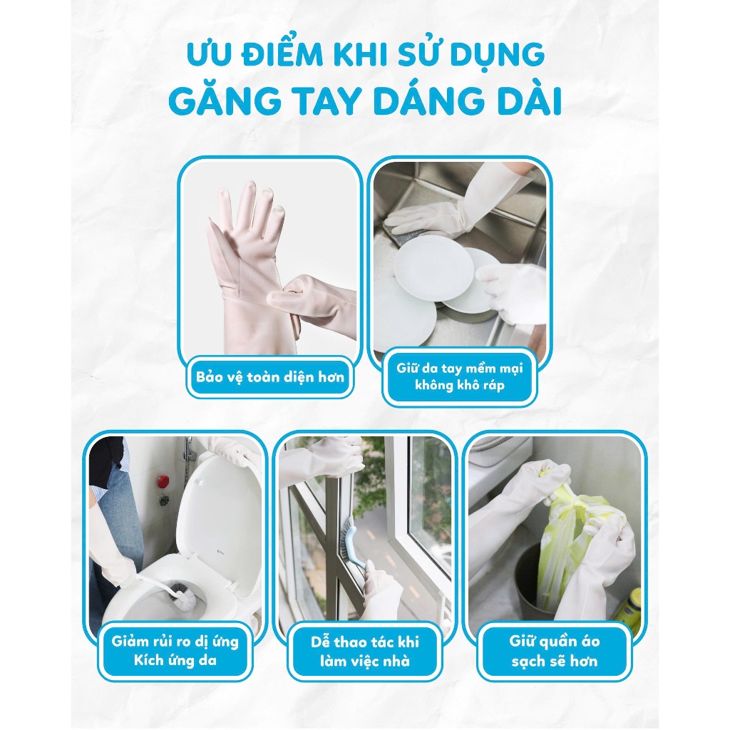 [Võ Hà Linh x MyJae] [PHÂN LOẠI] Găng tay dáng dài Nitrile không mùi rửa chén, bát, dọn dẹp nhà cửa 38CM MyJae