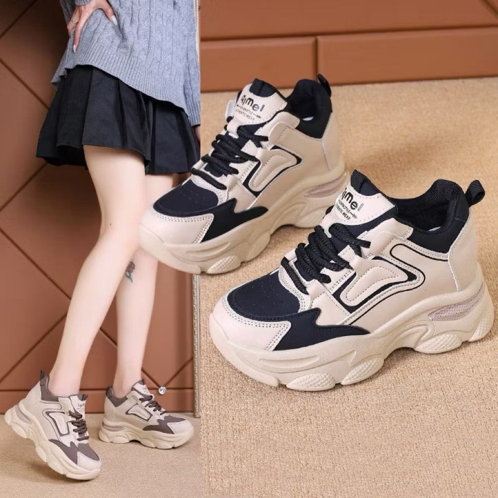 Giày Thể Thao Nữ,Giày Sneaker Nữ Phối Màu ,Đế Độn Mẫu Mới 4cm